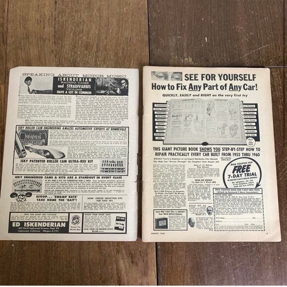 BUNDLE LOT Four (4) Hot Rod Magazines Oct 1958 May 1959 March 1960 June 1960 - Picture 3 of 14